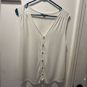 Green Envelope Classic Ivory Blouse Size L